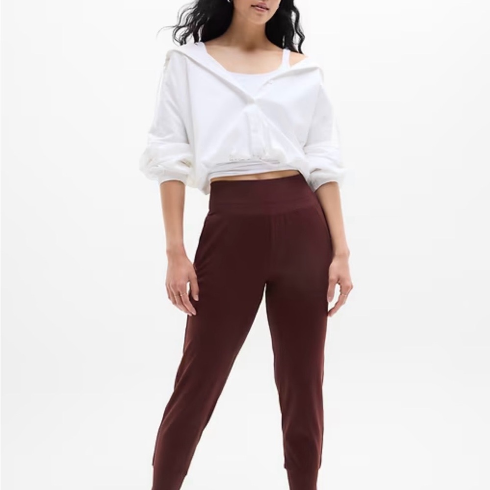 Athleta Women's High-Rise Maroon Stretch Joggers
